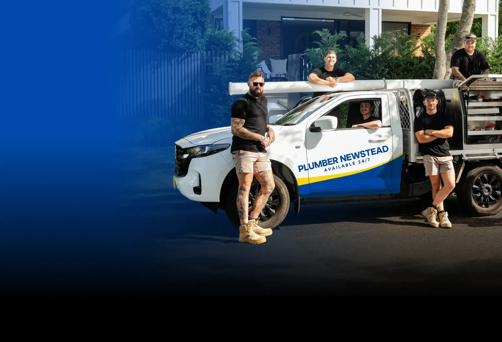 Plumber Newstead team with the ute